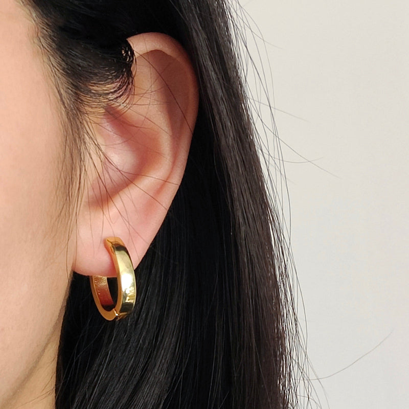 Classic Design Wholesale China Factory Custom Gold Huggie Earrings Fashion Jewelry Gold Plated Hoop Earrings For Women Gift
