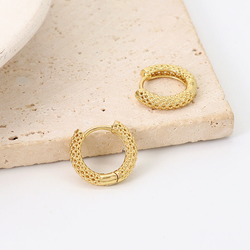 Good Quality Wholesale Custom China Factory Gold Filled Hip Hop Fashion Women Earrings Gift Jewelry Gold Plated Hoop Earrings