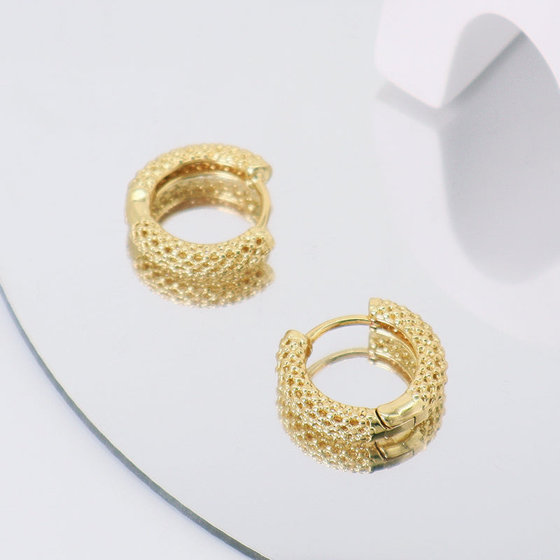 Good Quality Wholesale Custom China Factory Gold Filled Hip Hop Fashion Women Earrings Gift Jewelry Gold Plated Hoop Earrings
