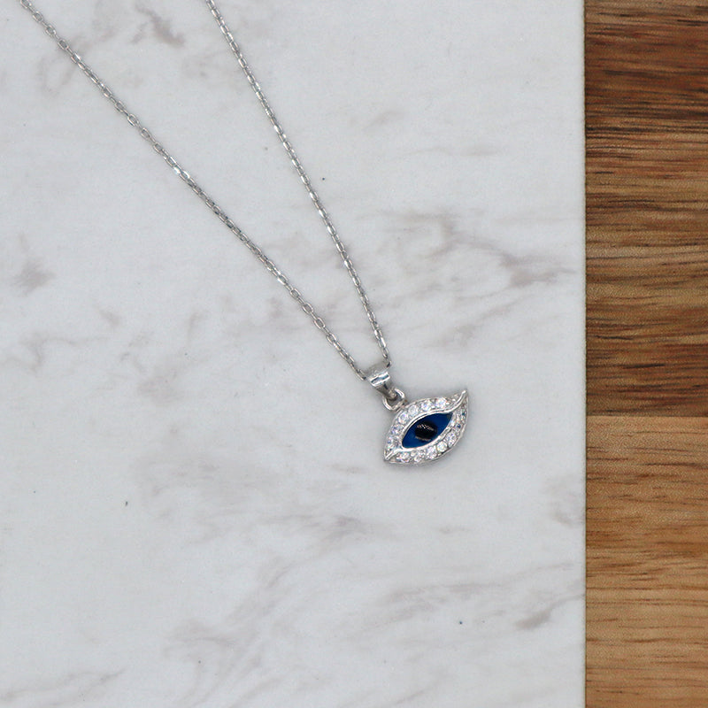 Custom jewelry 925 sterling silver Turkish eye charm pendant evil eyes necklace