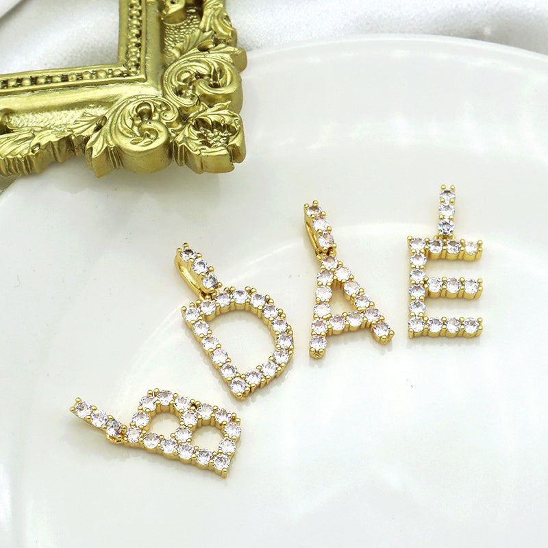 Trendy jewelry 2021 necklace Hip Hop tennis cuban chain gold plated letter initial necklaces gold