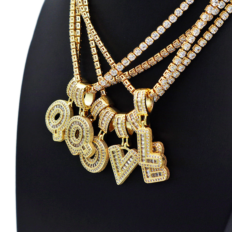 trendy jewelry 2021 women hip hop gold plated initial letter pendant necklaces