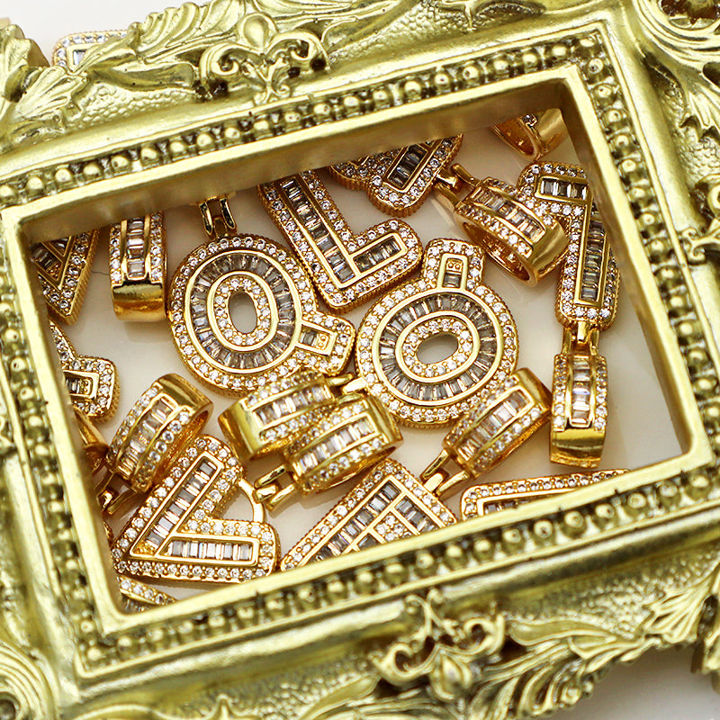 trendy jewelry 2021 women hip hop gold plated initial letter pendant necklaces