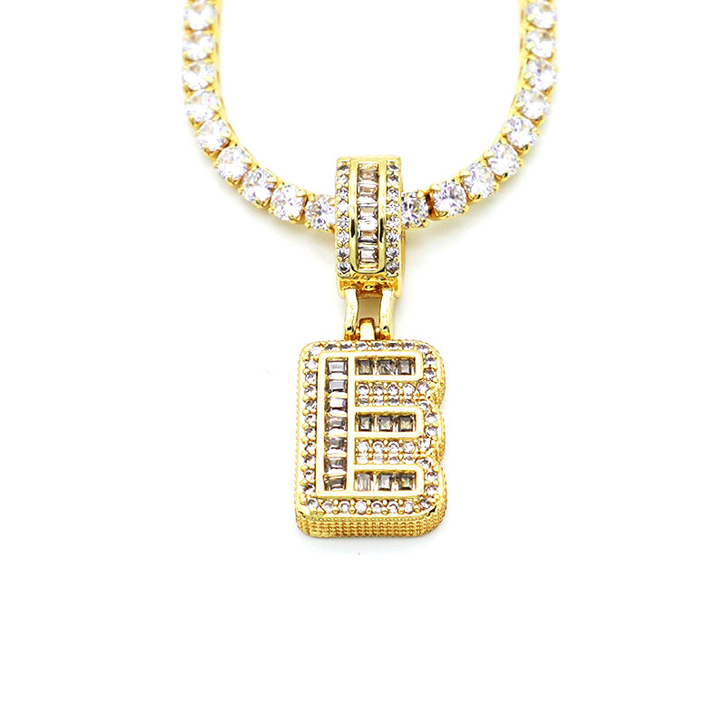 trendy jewelry 2021 women hip hop gold plated initial letter pendant necklaces