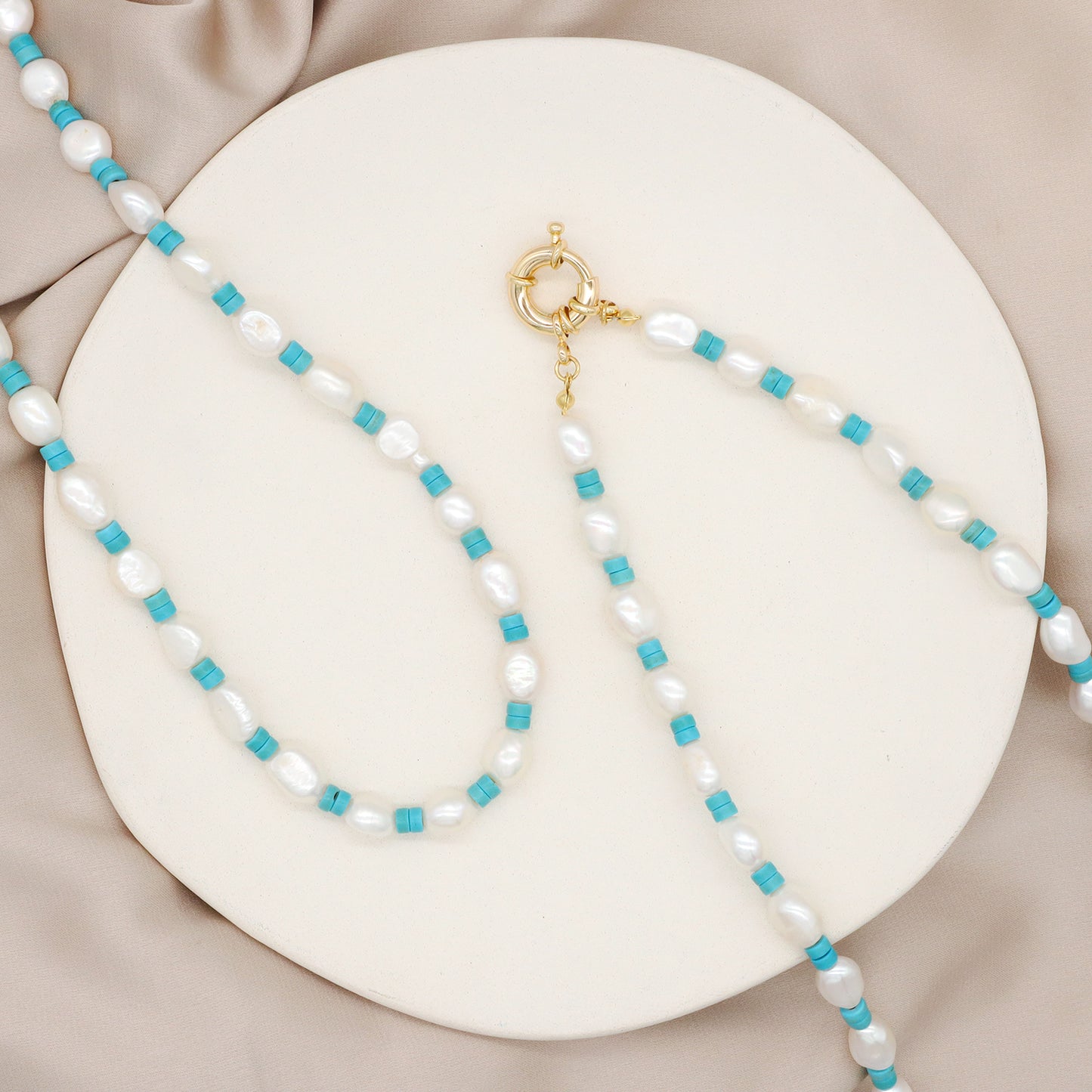 Handmade OEM Factory Manufacture Custom Pearl Choker Gold Plated Round Spring Clasp Sailor Buckle Natural Stone Fresh Water Pearl necklace for Women
