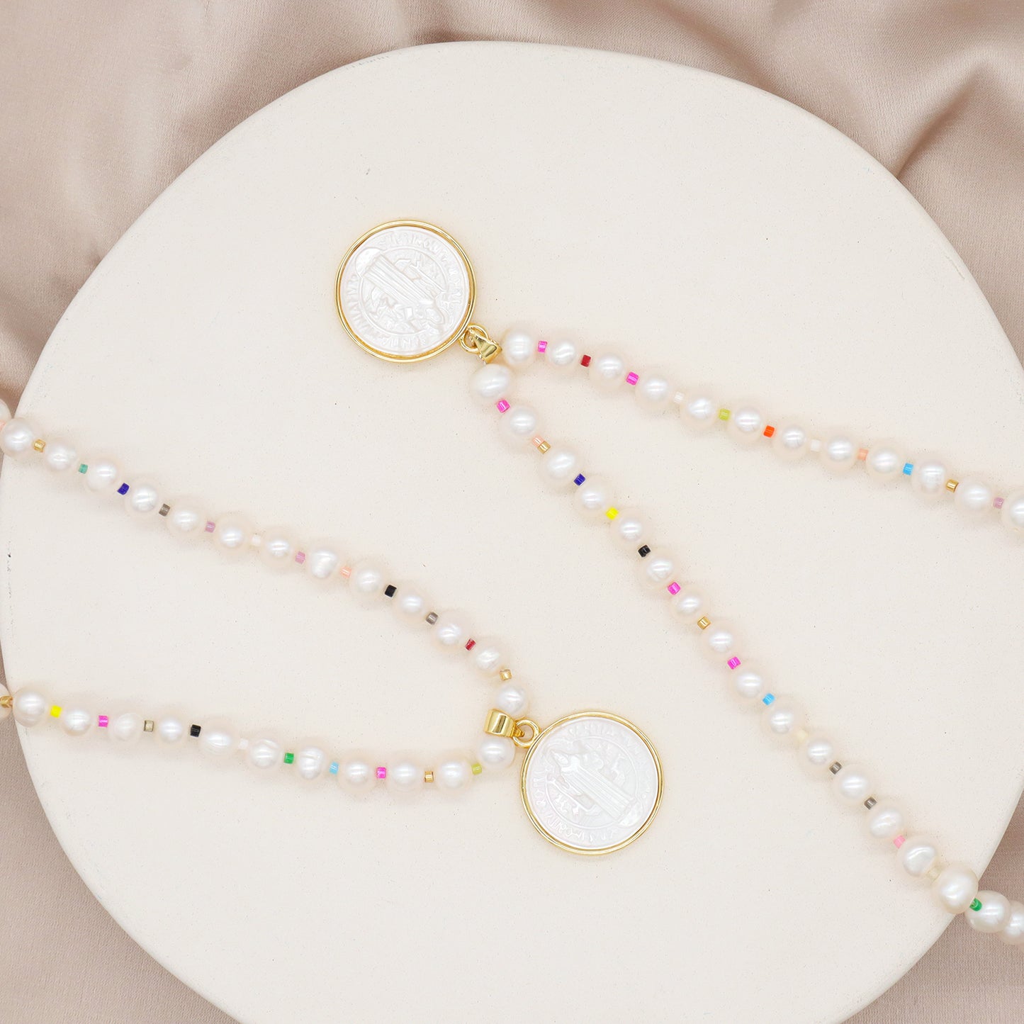 Custom 2022 OEM Factory Manufacture Wholesale Ajustable handmade Miyuki beads Choker Necklace Fresh water pearl Pendant Necklace for Women Jewelry