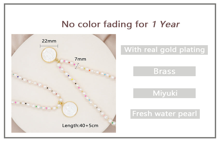 Custom 2022 OEM Factory Manufacture Wholesale Ajustable handmade Miyuki beads Choker Necklace Fresh water pearl Pendant Necklace for Women Jewelry