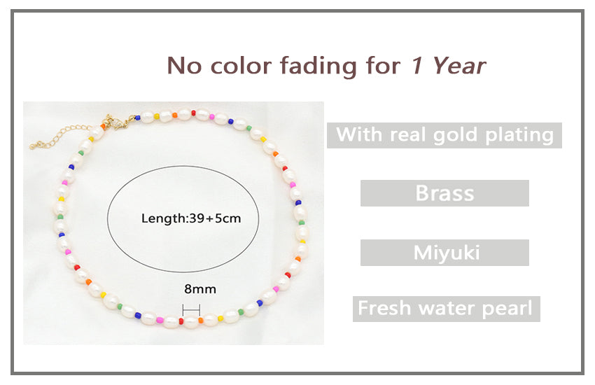 Fashion Customized OEM Factory Manufacture Ajustable Handmade Miyuki beaded Chain Natural Freshwater pearl Choker Necklace for Women Unique Design