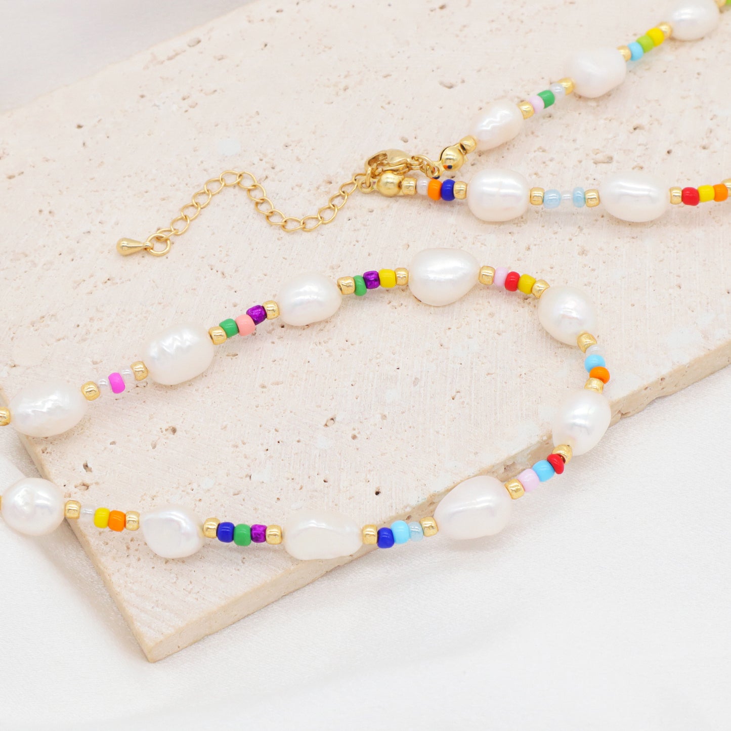 Wholesale 2022 Custom Ajustable Colorful Miyuki Seed beads Choker Necklace OEM Factory Manufacture Handmade Freshwater Pearl Necklace for Jewelry Making