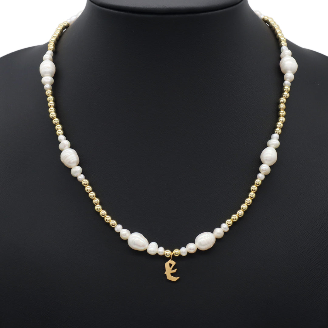 Fashion Women Customized Gold Plated Stainless Steel pendant Jewelry Handmade Glass Crystal fresh water pearl Beads necklace