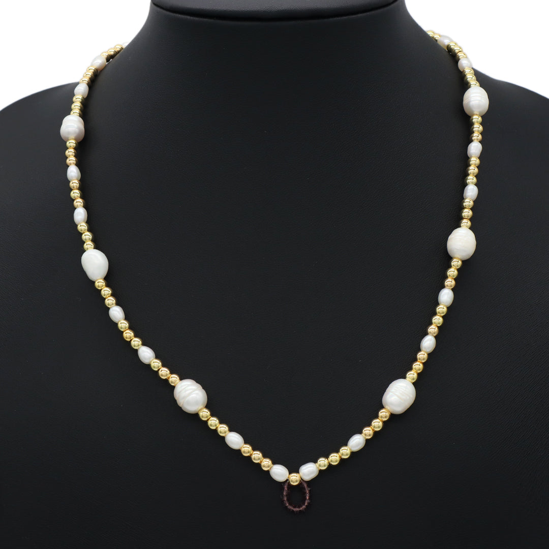 OEM Wholesale Women Fashion Factory Manufacture Custom Handmade Jewelry Glass Crystal Gold Plated Beads fresh water pearl necklace for teen girls women