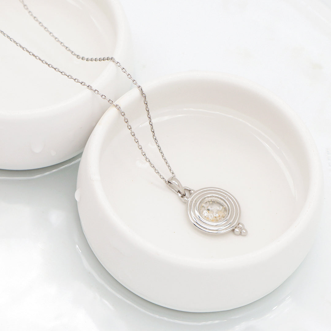 2022 New Bulk Sale Good Quality Fashionable Manufacture China Factory Custom Women CZ Round Glass Mirror Rhodium Plated 925 Sterling Silver Pendant Necklace