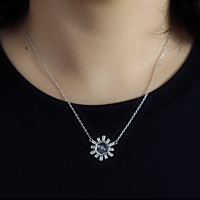 Fashionable Custom New Bulk Sale High Quality Manufacture China Factory Women Round Glass Mirror CZ Rhodium Plated 925 Sterling Silver Pendant Necklace