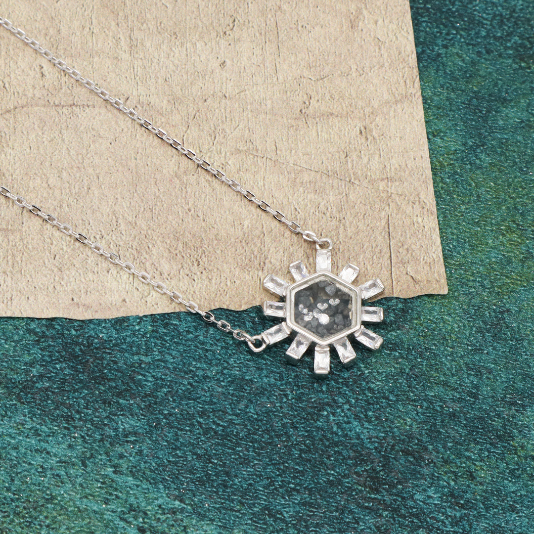 Fashionable Custom New Bulk Sale High Quality Manufacture China Factory Women Round Glass Mirror CZ Rhodium Plated 925 Sterling Silver Pendant Necklace