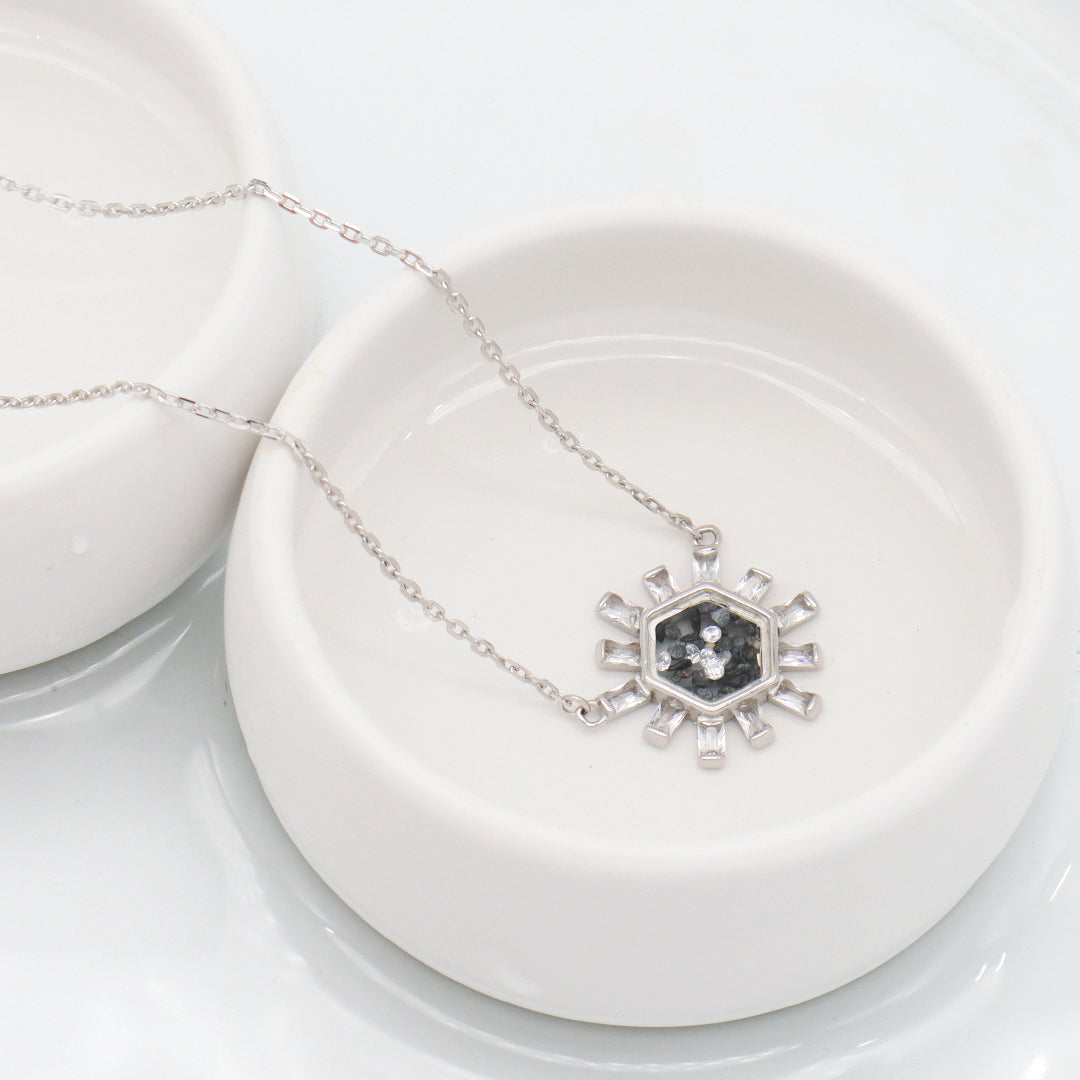Fashionable Custom New Bulk Sale High Quality Manufacture China Factory Women Round Glass Mirror CZ Rhodium Plated 925 Sterling Silver Pendant Necklace