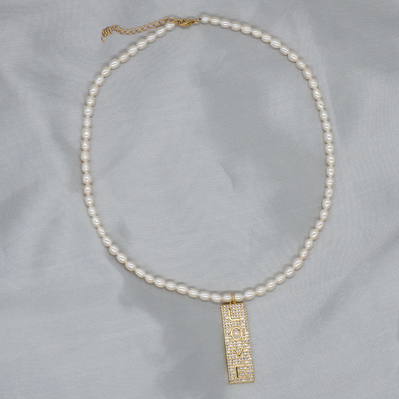 Newest Custom Gold Plated 925 Sterling Silver Chain Handmade 4-5mm Natural Freshwater Pearl Sun CZ Love Shell Pendant Necklace