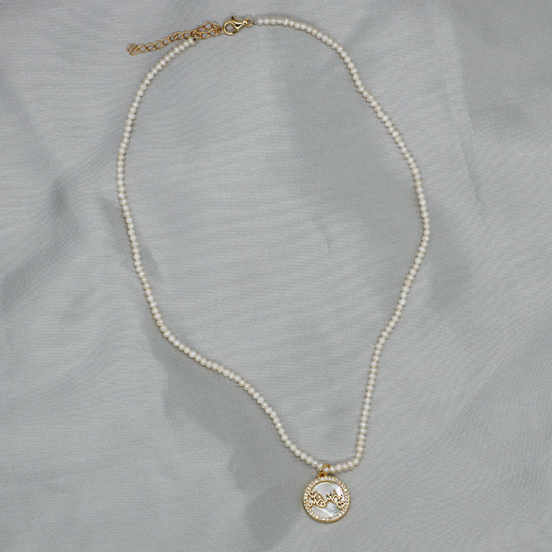 Handmade Wholesale Gold Plated 925 Sterling Silver Chain 2-3mm Natural Freshwater Pearl CZ Shell Love Heart Pendant Necklace