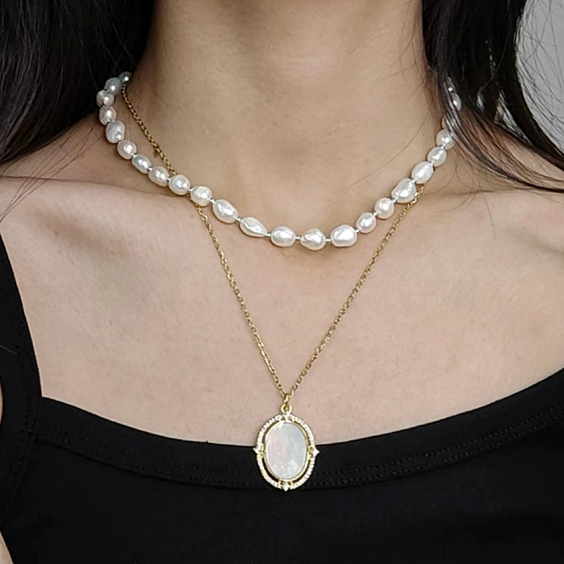 925 Sterling Silver Chain Ajustable Custom Classic Jewelry Handmade Baroque Natural Freshwater Pearl Choker Necklace For Gift7-8mm