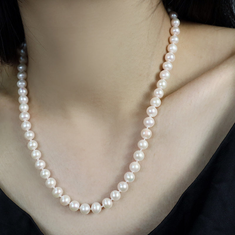 Classic Custom Gold Plated Ajustable 925 Sterling Silver Chain Jewelry Handmade Natural Freshwater Pearl Necklace For Women Gift