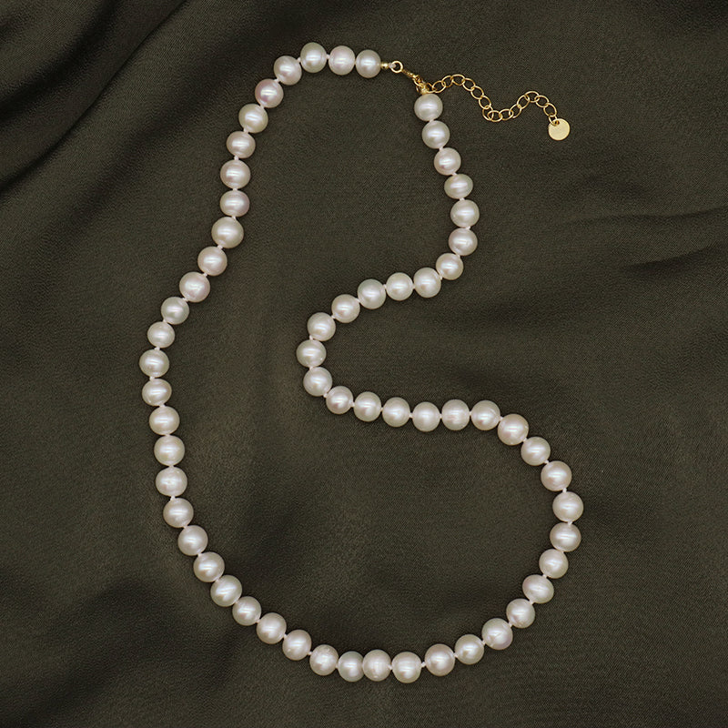 Classic Custom Gold Plated Ajustable 925 Sterling Silver Chain Jewelry Handmade Natural Freshwater Pearl Necklace For Women Gift