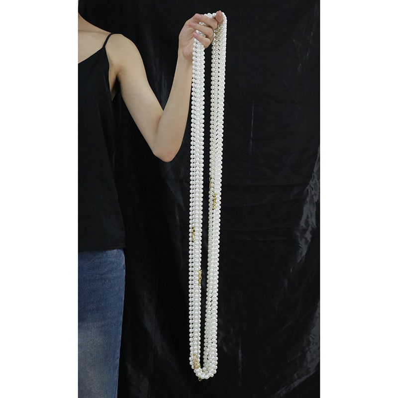 Custom China Factory Fashion OEM Handmade Wholesale Gold Plated CZ Brass Leopard Clasp 8mm Beaded Pearl Necklace For Women Gift