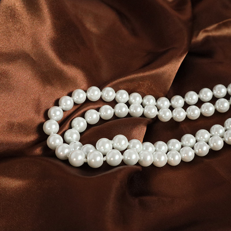 Custom China Factory Fashion OEM Handmade Wholesale Gold Plated CZ Brass Leopard Clasp 8mm Beaded Pearl Necklace For Women Gift