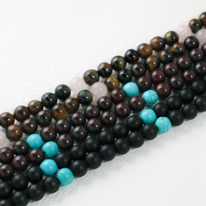 Wholesale Ajustable Woven Cord 8mm Natural Stone Beads OEM Handmade Customized Hexagon Pendant Macrame Necklace For Men Women