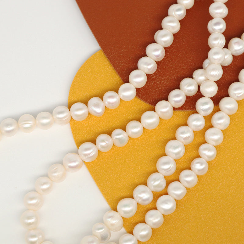 Wholesale Classic Design China Factory Handmade OEM Customized 8-9mm Natural Long Freshwater Pearl Necklace For Women Gift