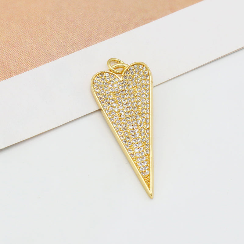 Wholesale New fashion jewelry enamel crystal heart eye pendant 18K gold plated pink green heart evil eyes charms pendant