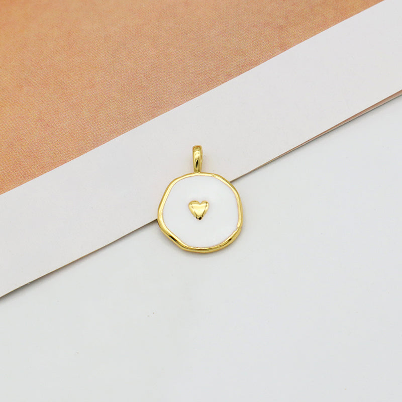 Wholesale New fashion jewelry enamel crystal heart eye pendant 18K gold plated pink green heart evil eyes charms pendant