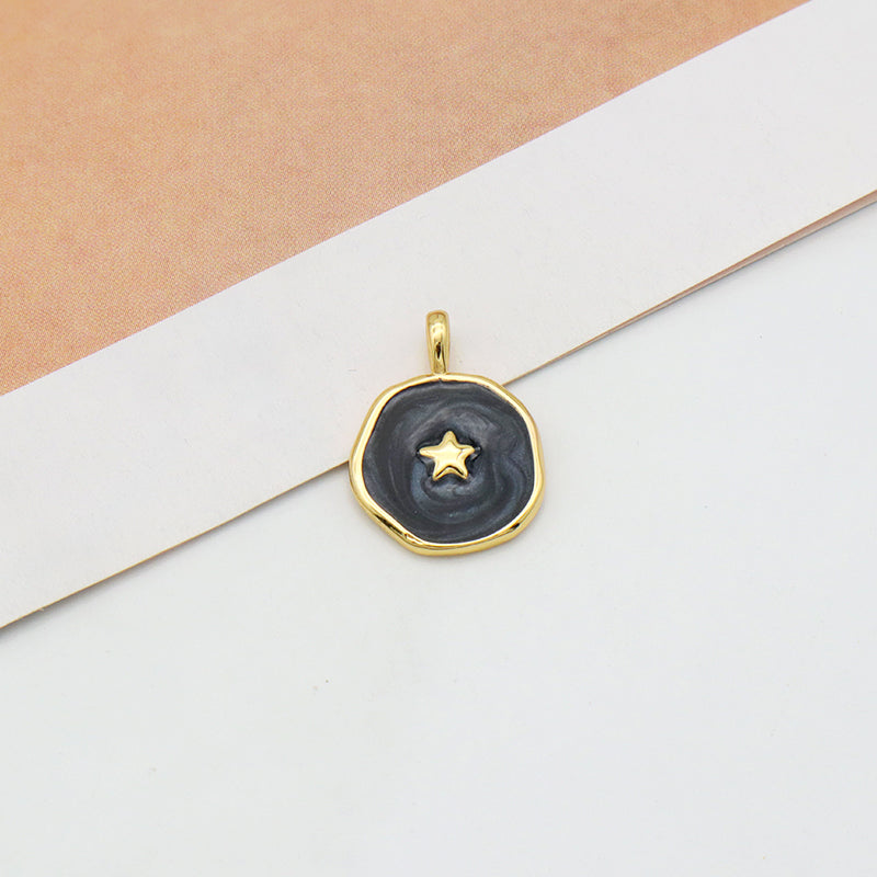 Wholesale New fashion jewelry enamel crystal heart eye pendant 18K gold plated pink green heart evil eyes charms pendant