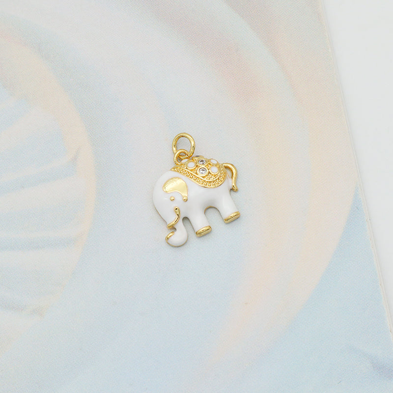 Wholesale White Blue Enamel Elephant Sun Heart eyes Pendant charm woman Custom evil eyes pendant charms bulk