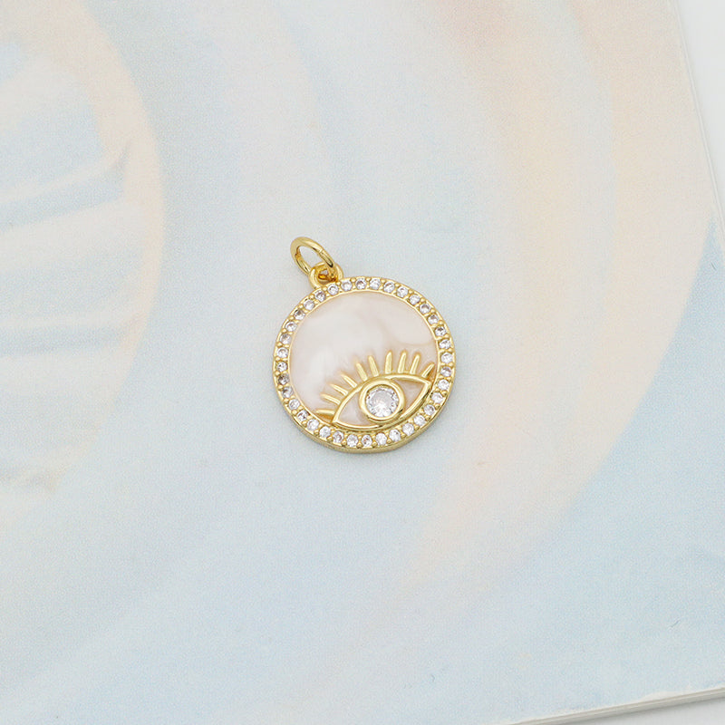 Wholesale White Blue Enamel Elephant Sun Heart eyes Pendant charm woman Custom evil eyes pendant charms bulk