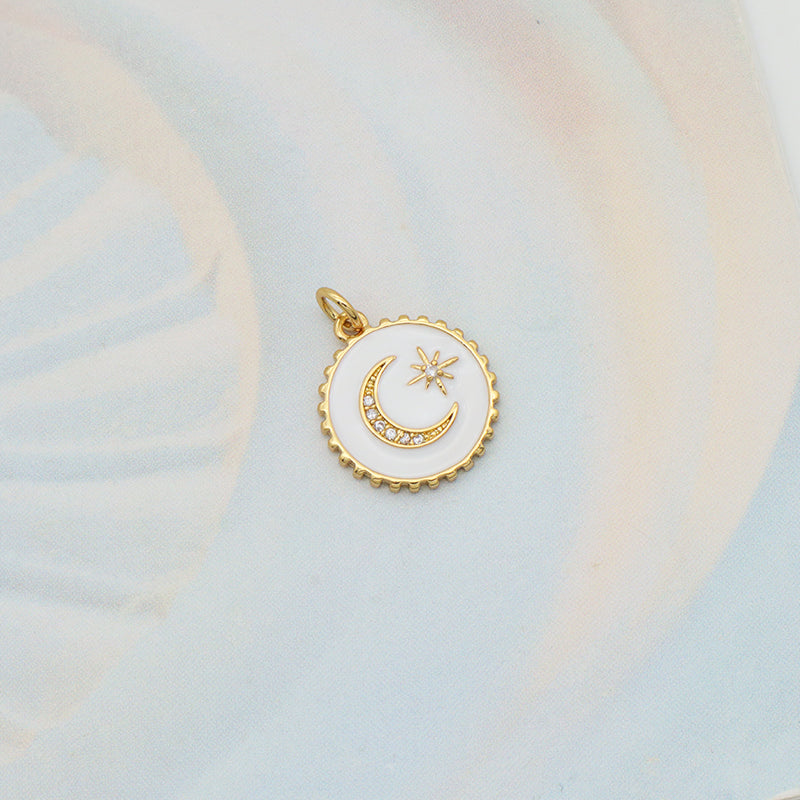 Wholesale White Blue Enamel Elephant Sun Heart eyes Pendant charm woman Custom evil eyes pendant charms bulk