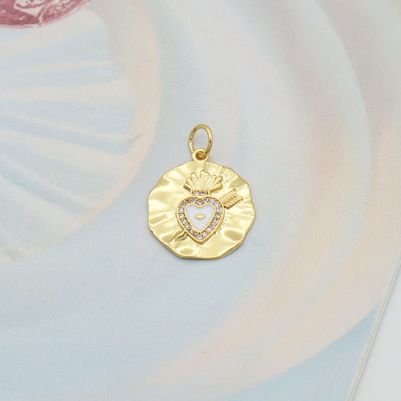 Wholesale White Blue Enamel Elephant Sun Heart eyes Pendant charm woman Custom evil eyes pendant charms bulk