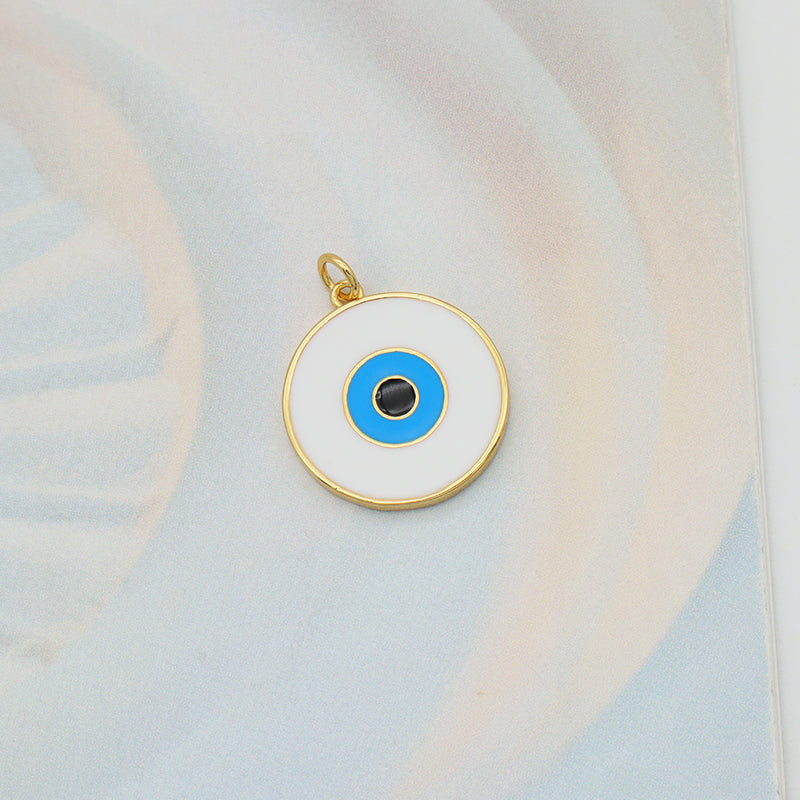 Wholesale White Blue Enamel Elephant Sun Heart eyes Pendant charm woman Custom evil eyes pendant charms bulk