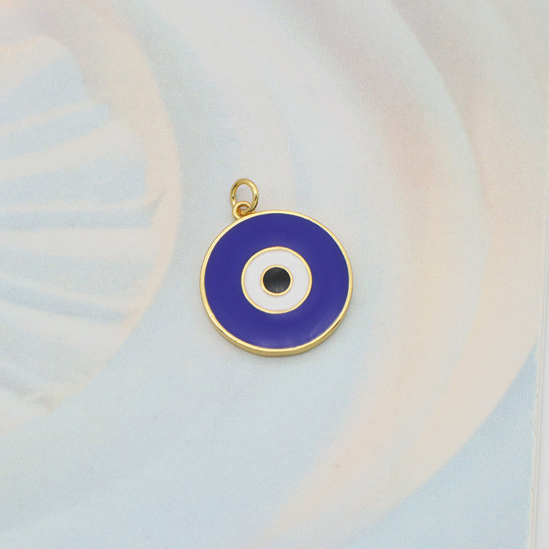 Wholesale White Blue Enamel Elephant Sun Heart eyes Pendant charm woman Custom evil eyes pendant charms bulk