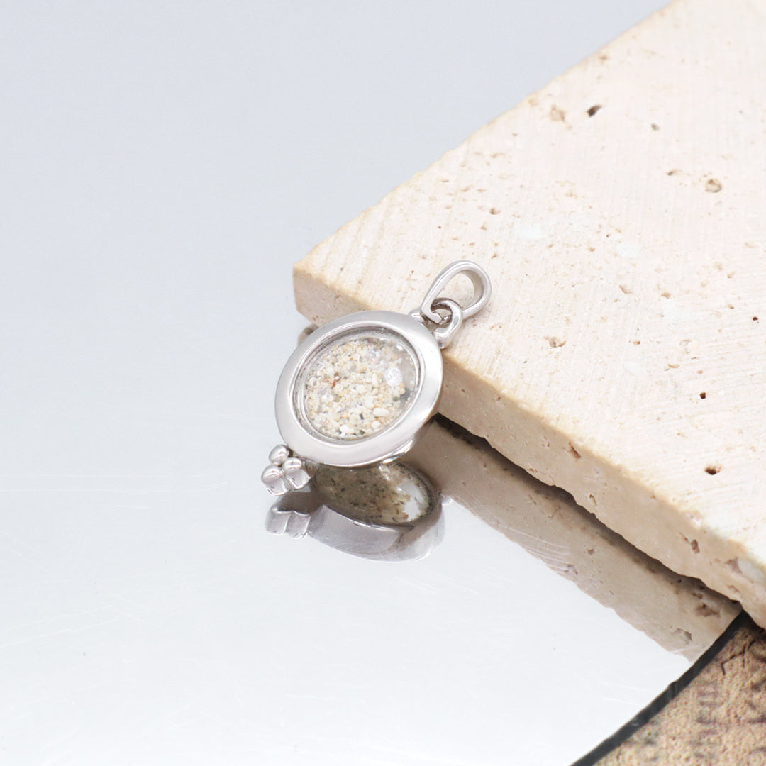 Wholesale Good Quality New Fashion Manufacture China Factory Custom Women Round Glass Mirror CZ Rhodium Plated 925 Sterling Silver Pendant For Necklace