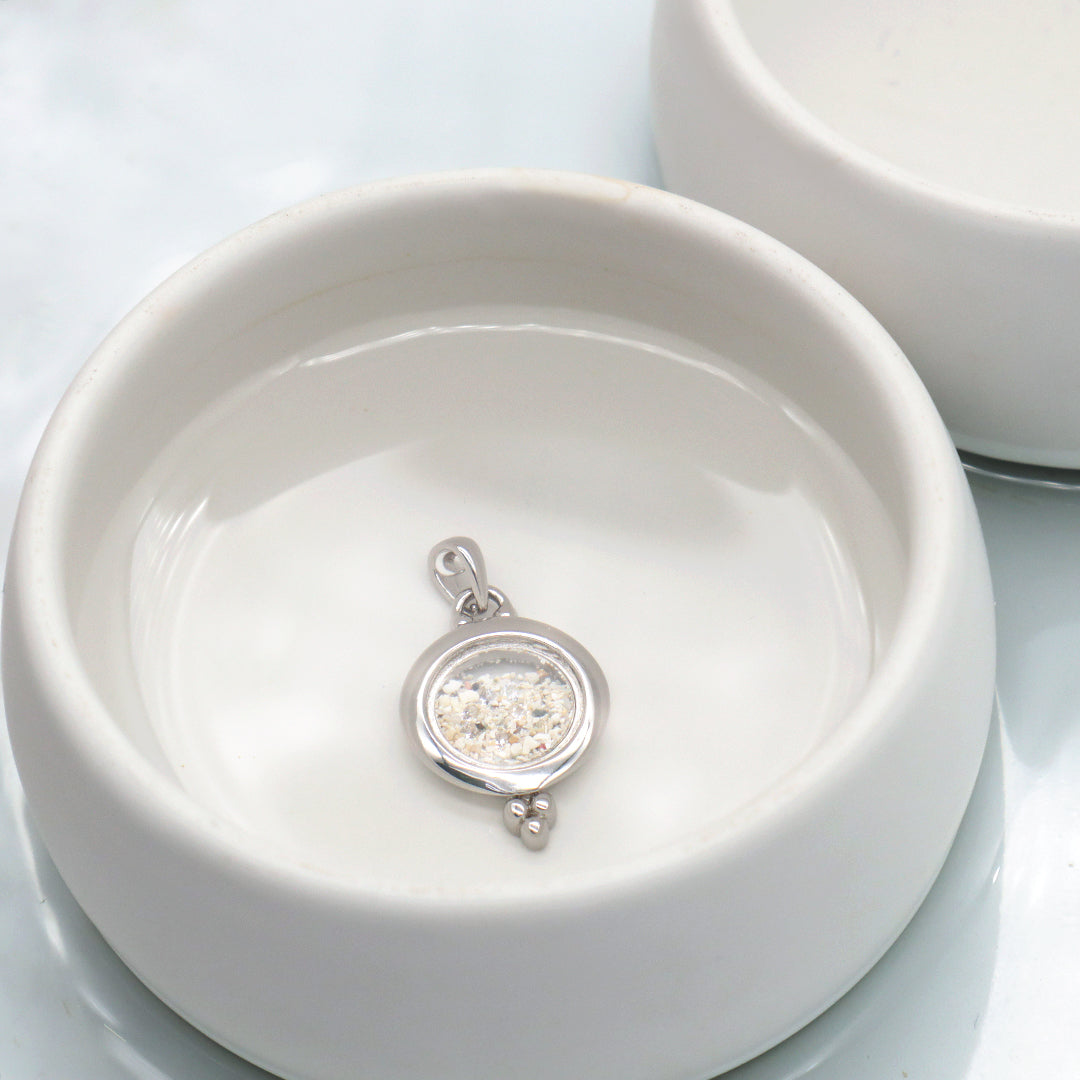 Wholesale Good Quality New Fashion Manufacture China Factory Custom Women Round Glass Mirror CZ Rhodium Plated 925 Sterling Silver Pendant For Necklace