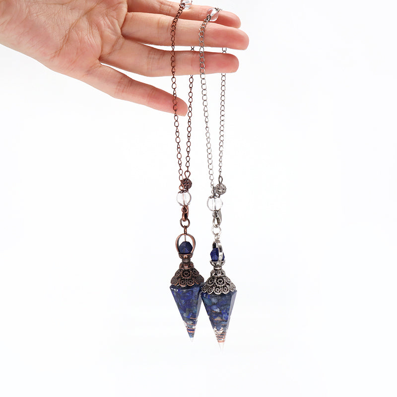 Wholesale Various Pendulum Pendant Charm Hexagonal Point Healing Crystal Energy Gemstone Gravel Conical Natural Stone Pendant