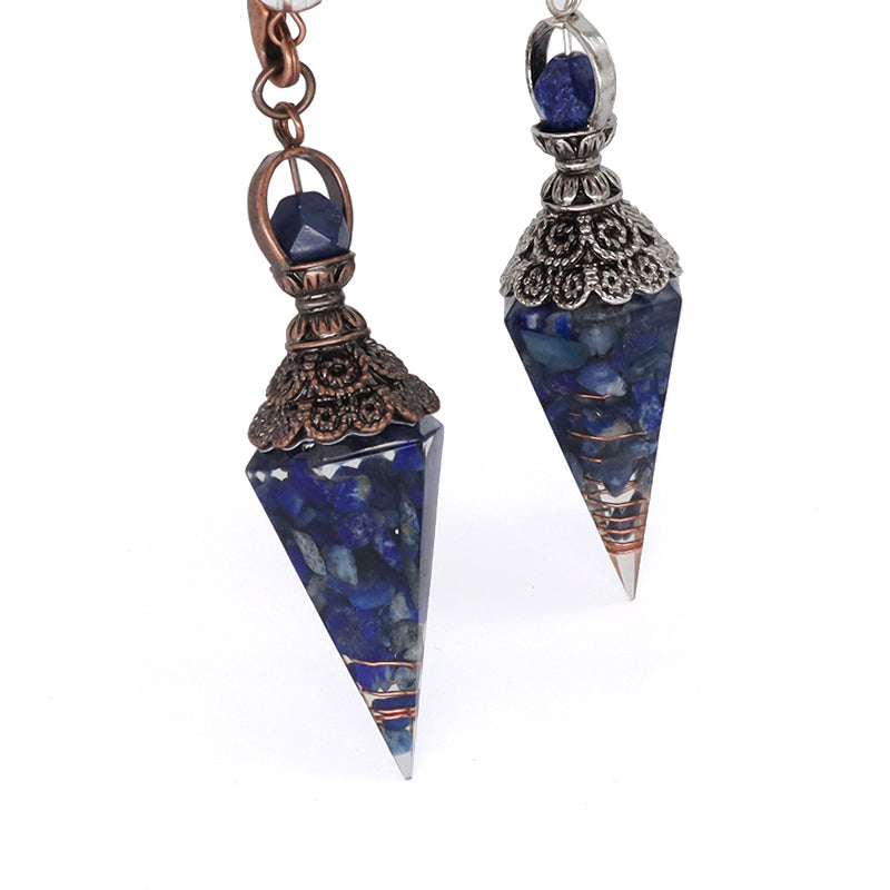 Wholesale Various Pendulum Pendant Charm Hexagonal Point Healing Crystal Energy Gemstone Gravel Conical Natural Stone Pendant