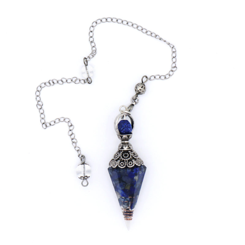 Wholesale Various Pendulum Pendant Charm Hexagonal Point Healing Crystal Energy Gemstone Gravel Conical Natural Stone Pendant