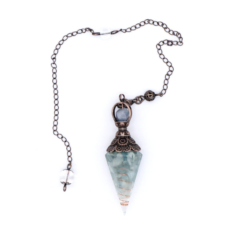 Wholesale Various Pendulum Pendant Charm Hexagonal Point Healing Crystal Energy Gemstone Gravel Conical Natural Stone Pendant