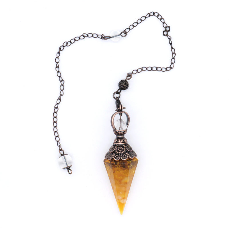 Wholesale Various Pendulum Pendant Charm Hexagonal Point Healing Crystal Energy Gemstone Gravel Conical Natural Stone Pendant