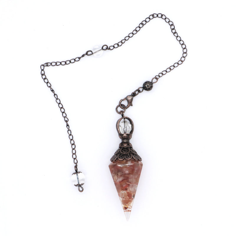 Wholesale Various Pendulum Pendant Charm Hexagonal Point Healing Crystal Energy Gemstone Gravel Conical Natural Stone Pendant