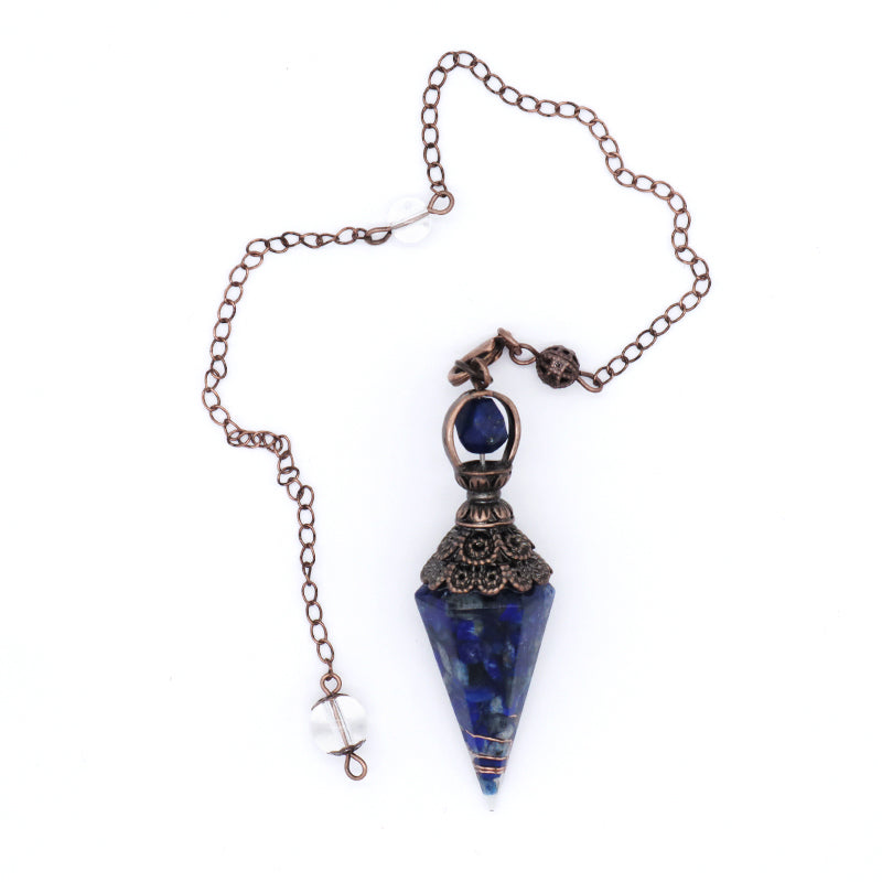 Wholesale Various Pendulum Pendant Charm Hexagonal Point Healing Crystal Energy Gemstone Gravel Conical Natural Stone Pendant