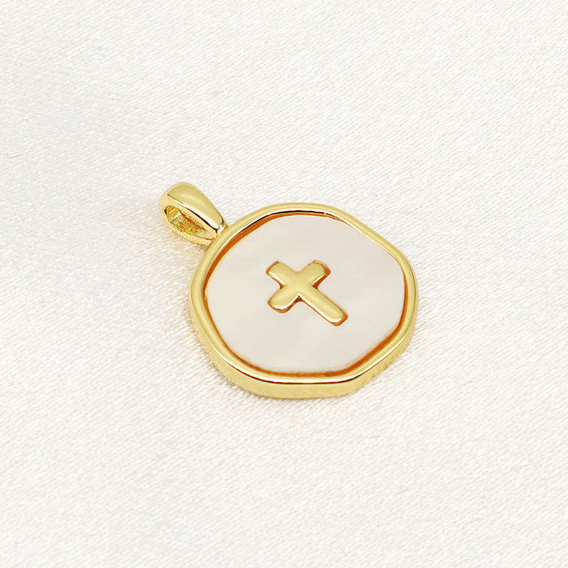DIY Wholesale Custom Women Charm Accessories Jewelry Gold Plated Anchor Hand Moon Heart Cross Shell Pendant For Necklace Making