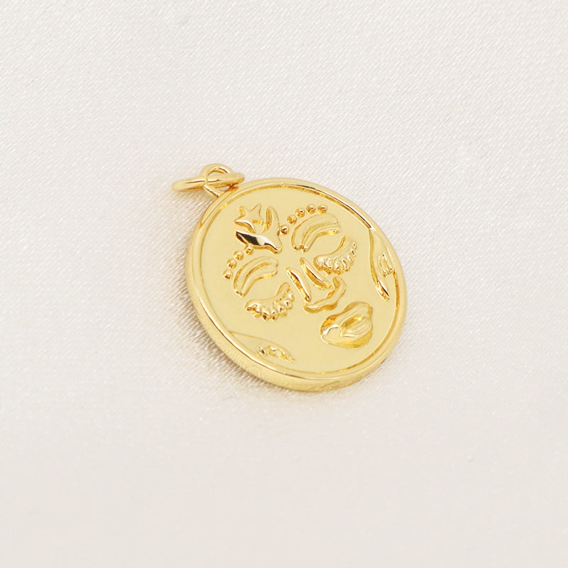 China Factory Wholesale DIY Custom Fashion Women Gold Sun Shape Charm Necklace Pendant CZ Gold Plated Sun Pendant For Jewelry
