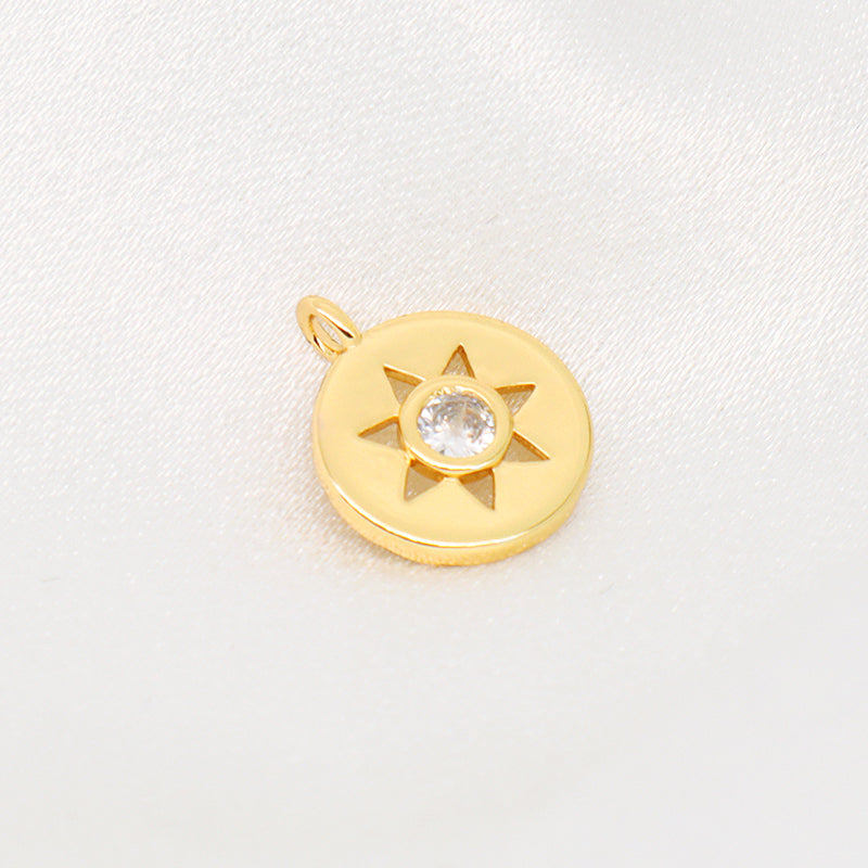 Custom Women DIY Wholesale China Factory Evil Eyes Charm Pendant Gold Plated CZ Sun Evil Eyes Pendant For Necklace Jewelry