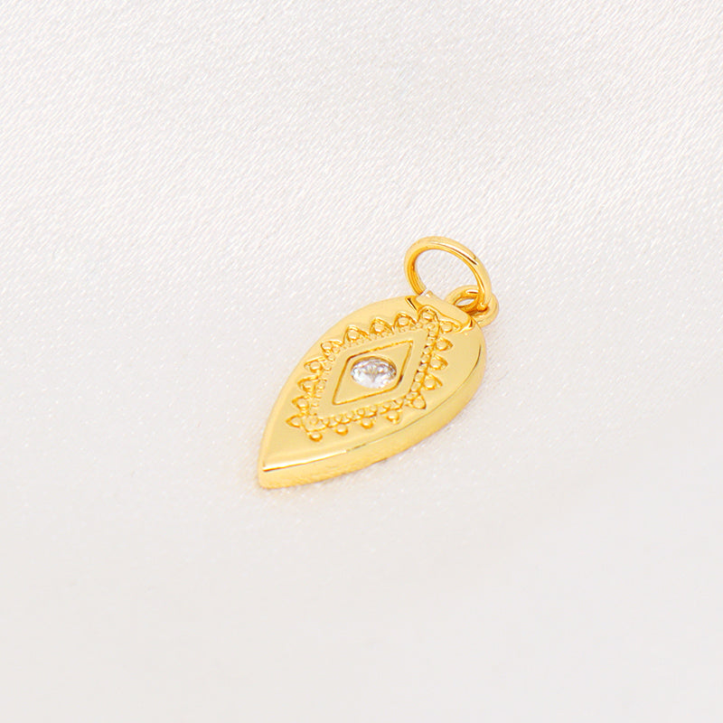 Custom Women DIY Wholesale China Factory Evil Eyes Charm Pendant Gold Plated CZ Sun Evil Eyes Pendant For Necklace Jewelry